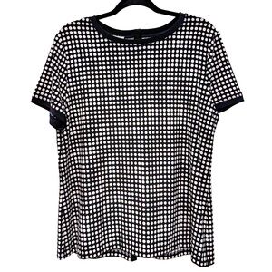Anne Klein Polka Dot Button-Back Top | Size L | NWT